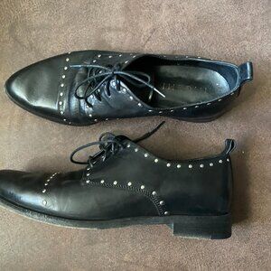 M. Gemi The Ribelle Black Leather Studded Lace Up Oxford Derby Brogues Shoes 37